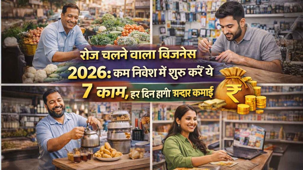 रोज चलने वाला बिजनेस 2026: कम निवेश में शुरू करें ये 7 काम, हर दिन होगी शानदार कमाई