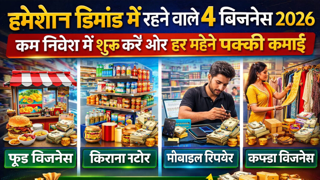हमेशा डिमांड में रहने वाले 4 बिजनेस 2026: कम निवेश में शुरू करें और हर महीने करें पक्की कमाई