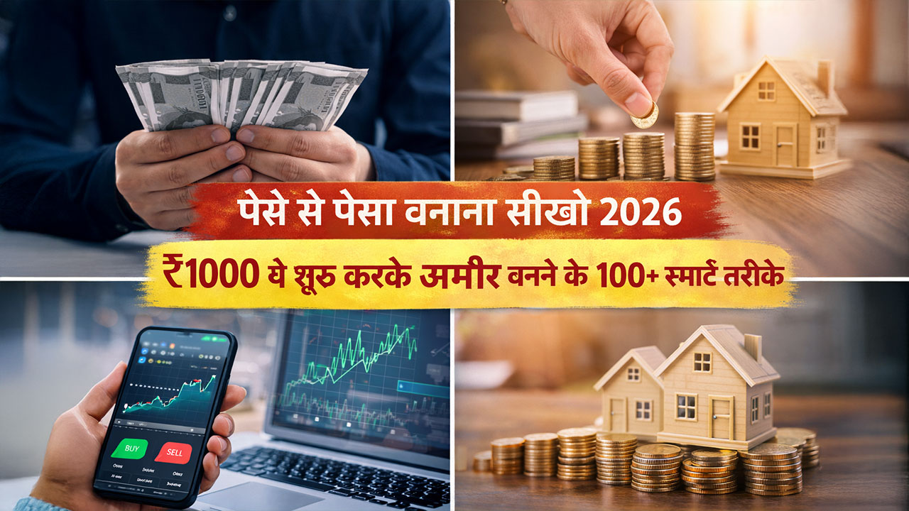 पैसे से पैसा बनाना सीखो 2026: ₹1000 से शुरू करके अमीर बनने के 100+ स्मार्ट तरीके