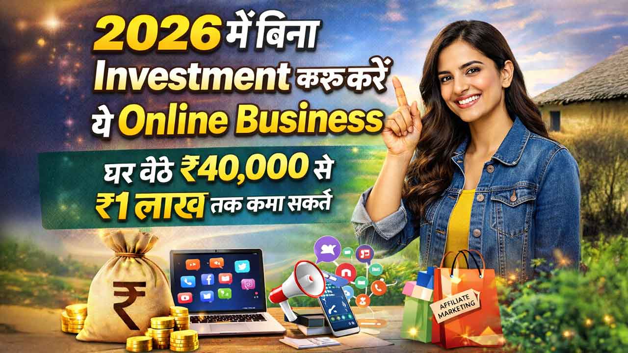 2026 में बिना Investment के शुरू करें ये Online Business, घर बैठे ₹40,000 से ₹1 लाख तक कमाई