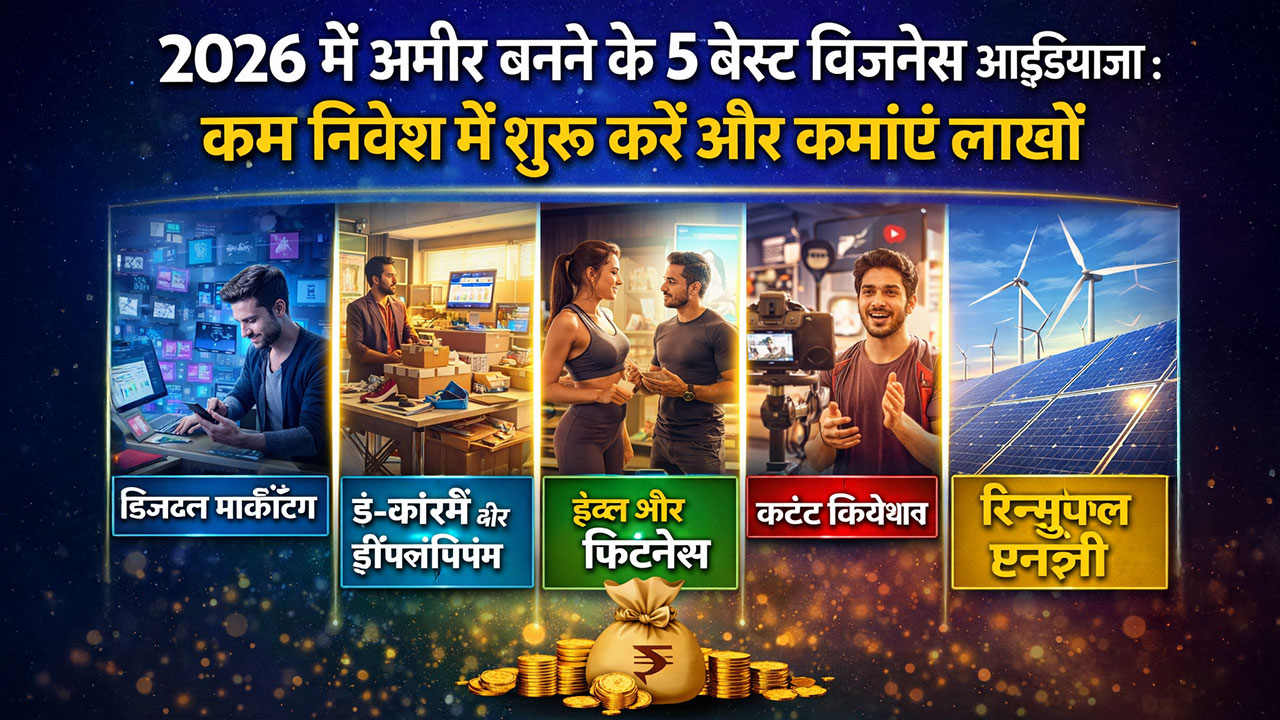 2026 में अमीर बनने के 5 बेस्ट बिजनेस आइडियाज: कम निवेश में शुरू करें और कमाएं लाखों