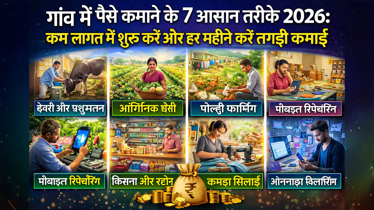 गांव में पैसे कमाने के 7 आसान तरीके 2026: कम लागत में शुरू करें और हर महीने करें तगड़ी कमाई