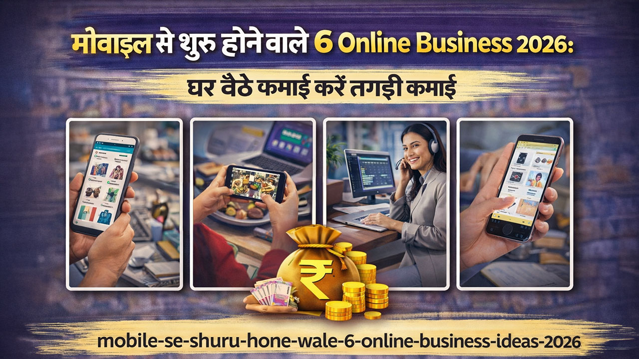 मोबाइल से शुरू होने वाले 6 Online Business 2026: घर बैठे फोन से करें तगड़ी कमाई