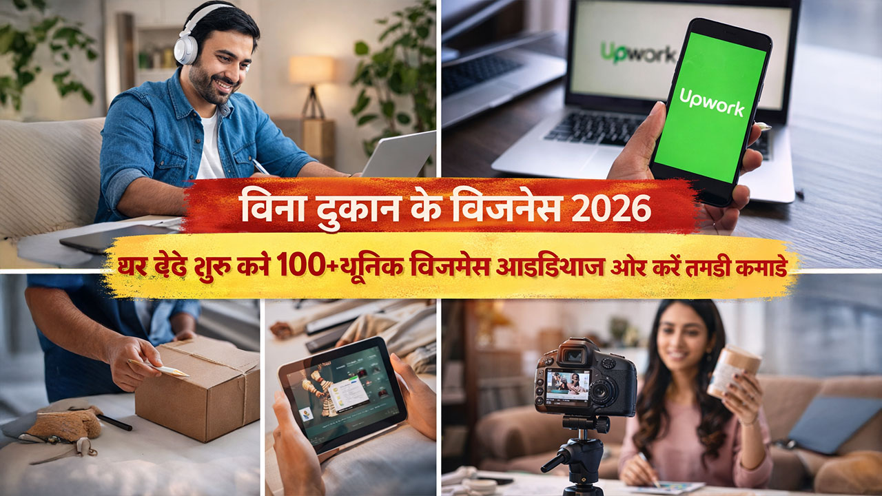 बिना दुकान के बिजनेस 2026: घर बैठे शुरू करें 100+ यूनिक बिजनेस आइडियाज़ और करें तगड़ी कमाई